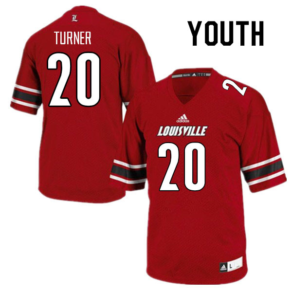 Youth #20 Maurice Turner Louisville Cardinals College Football Jerseys Sale-Red - Click Image to Close